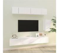 Ensemble de Meubles TV 6 pcs Blanc Bois d'Ingénierie Divertissement vidaXL
