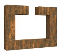 Vidaxl Ensemble De Meubles Tv 6 Pcs Chêne Fumé Bois D'ingénierie Marron