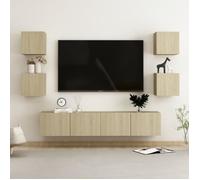 vidaXL Ensemble de meubles TV 6 pcs Chêne sonoma Aggloméré, 80 x 30 x 30 cm