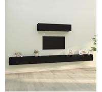 Vidaxl Ensemble De Meubles Tv 6 Pcs Noir Bois D'ingénierie Marron