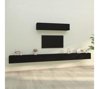 Vidaxl Ensemble De Meubles Tv 6 Pcs Noir Bois D'ingénierie Marron