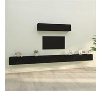 Vidaxl Ensemble De Meubles Tv 6 Pcs Noir Bois D'ingénierie Marron