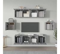 vidaXL Ensemble de meubles TV 6 pcs Sonoma gris Bois d'ingénierie Gris