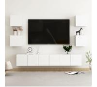 vidaXL Ensemble de meubles TV 7 pcs Blanc Bois d'ingénierie