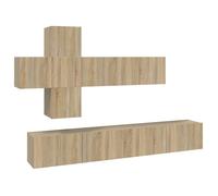 Vidaxl Ensemble De Meubles Tv 7 Pcs Chêne Sonoma Bois D'ingénierie Marron