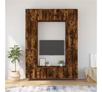 vidaXL Ensemble de Meubles TV 8 pcs, Armoires de Télévision Murales avec Portes, Meubles Télé Salon, Moderne, Chêne Fumé Bois d'Ingénierie Marron G