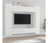 vidaXL Ensemble de meubles TV 8 pcs Blanc Bois d'ingénierie3114230 Blanc G