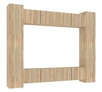 vidaXL Ensemble de Meubles TV 8 pcs Centres de Divertissement Armoires Multimédia Meubles de Salle de Séjour Intérieur Chêne Sonoma Bois d'Ingénierie