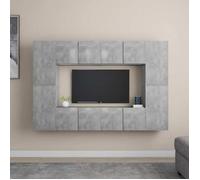 vidaXL Ensemble de Meubles TV 8 pcs Gris béton Bois d'ingénierie