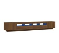 vidaXL Ensemble de Meubles TV avec Lumières LED 3 pcs Centres de Divertissement Armoires Multimédia Meubles de Salle de Séjour Chêne Marron