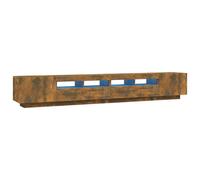 vidaXL Ensemble de Meubles TV avec Lumières LED 3 pcs Centres de Divertissement Armoires Multimédia Meubles de Salle de Séjour Chêne Fumé