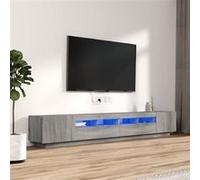 vidaXL Ensemble de Meubles TV avec Lumières LED 3 pcs Centres de Divertissement Armoires Multimédia Meubles de Salle de Séjour Sonoma Gris