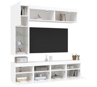 vidaXL Ensemble de Meubles TV Muraux avec Lumières LED 7 pcs, Armoires de Télévision Suspendues, Ensemble de Meubles Télé 3216757