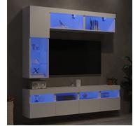 vidaXL Ensemble de Meubles TV Muraux avec Lumières LED 7 pcs, Armoires de Télévision Suspendues, Ensemble de Meubles Télé 3216757