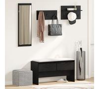 Vidaxl Ensemble De Mobilier De Couloir 4 Pièces Bois D'oak Noir