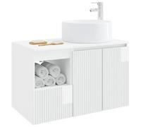 vidaXL Ensemble de mobilier de Salle de Bain 2 pc Blanc Brillant