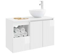 vidaXL Ensemble de mobilier de Salle de Bain 2 pc Blanc Brillant