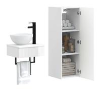 vidaXL Ensemble de mobilier de Salle de Bain 2 pc Blanc Brillant