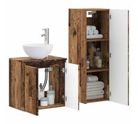 vidaXL Ensemble de mobilier de Salle de Bain 2 pc Bois Ancien