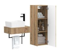 vidaXL Ensemble de mobilier de Salle de Bain 2 pc Chêne Artisanal