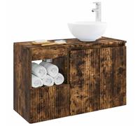 vidaXL Ensemble de mobilier de Salle de Bain 2 pc Chêne fumé