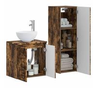 vidaXL Ensemble de mobilier de Salle de Bain 2 pc Chêne fumé