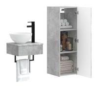 vidaXL Ensemble de mobilier de Salle de Bain 2 pc Gris béton