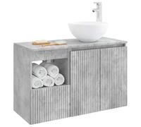 vidaXL Ensemble de mobilier de Salle de Bain 2 pc Gris béton