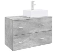vidaXL Ensemble de mobilier de Salle de Bain 2 pc Gris béton