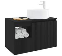 vidaXL Ensemble de mobilier de Salle de Bain 2 pc Noir