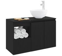 vidaXL Ensemble de mobilier de Salle de Bain 2 pc Noir