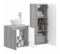 vidaXL Ensemble de mobilier de Salle de Bain 2 pc Sonoma Gris