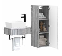 vidaXL Ensemble de mobilier de Salle de Bain 2 pc Sonoma Gris