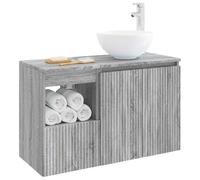 vidaXL Ensemble de mobilier de Salle de Bain 2 pc Sonoma Gris
