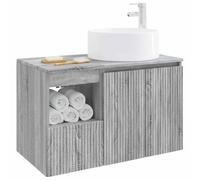 vidaXL Ensemble de mobilier de Salle de Bain 2 pc Sonoma Gris