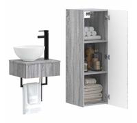 vidaXL Ensemble de mobilier de Salle de Bain 2 pc Sonoma Gris