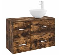 vidaXL Ensemble de mobilier de Salle de Bain 2 pcs Chêne fumé,