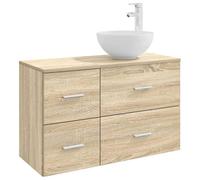 vidaXL Ensemble de mobilier de Salle de Bain 2 pcs Chêne Sonoma,
