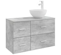 vidaXL Ensemble de mobilier de Salle de Bain 2 pcs Gris béton,