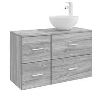 vidaXL Ensemble de mobilier de Salle de Bain 2 pcs Sonoma Gris,
