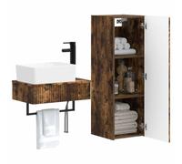 vidaXL Ensemble de mobilier de Salle de Bain 2 pièces Chêne fumé