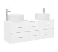 vidaXL Ensemble de mobilier de Salle de Bain 3 pc Blanc