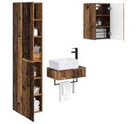 vidaXL Ensemble de mobilier de Salle de Bain 3 pc Bois Ancien