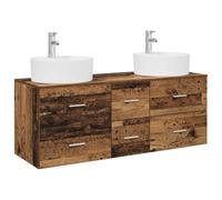 vidaXL Ensemble de mobilier de Salle de Bain 3 pc Bois Ancien