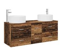 vidaXL Ensemble de mobilier de Salle de Bain 3 pc Bois Ancien