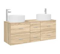 vidaXL Ensemble de mobilier de Salle de Bain 3 pc Chêne Sonoma