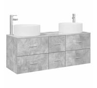 vidaXL Ensemble de mobilier de Salle de Bain 3 pc Gris béton