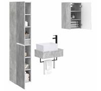 vidaXL Ensemble de mobilier de Salle de Bain 3 pc Gris béton