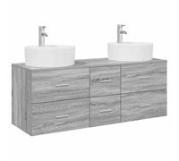 vidaXL Ensemble de mobilier de Salle de Bain 3 pc Sonoma Gris