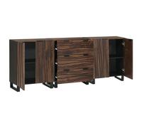 vidaXL Ensemble de mobilier de salle de bain 3 pcs Marron Large